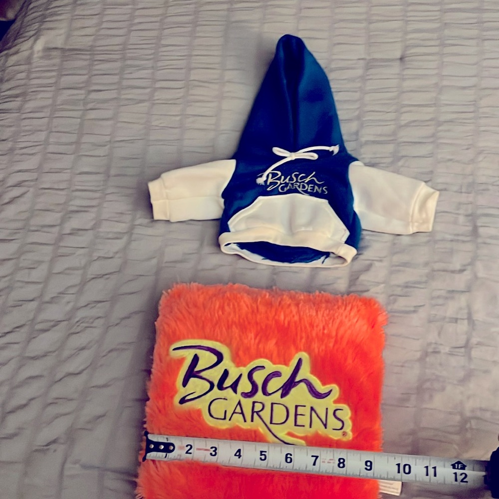 Busch Gardens souvenirs. Pillow and sweatshirt